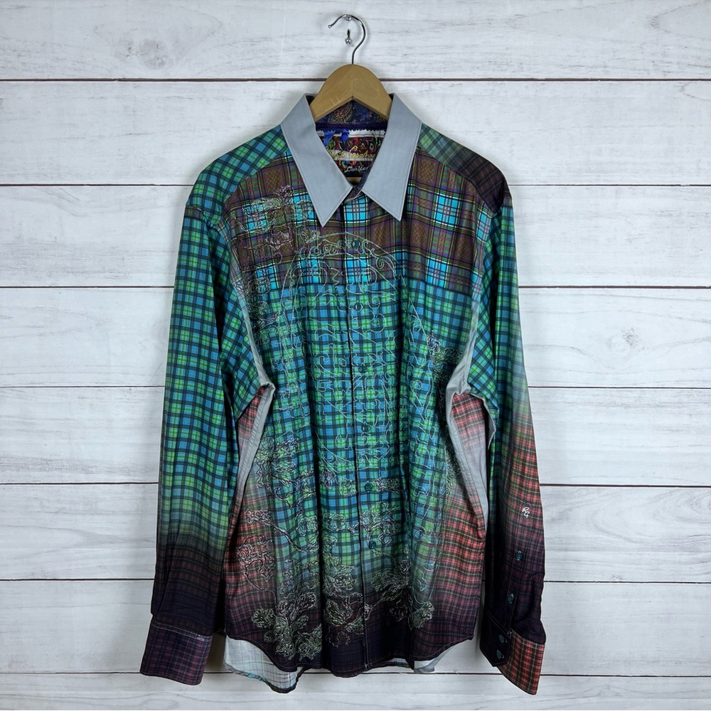Robert Graham Limited Edition Button Long Sleeve Shirt Mens XXL